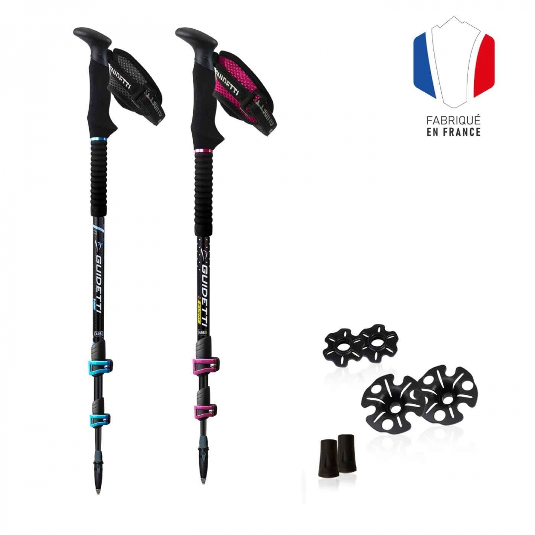 Hiking poles Guidetti BLight carbon Rubis and Saphir